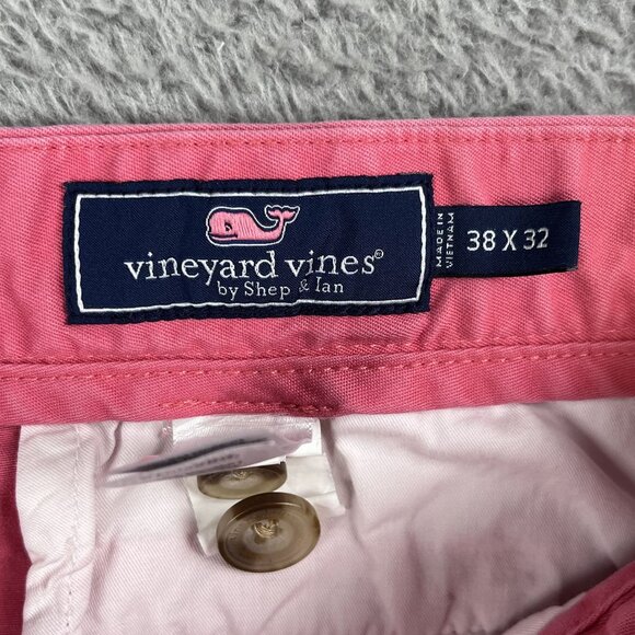 Vineyard Vines by Shep & Ian Mens Pink Khaki Pants Sz 38 x 30 (Inseam on tag is - Picture 4 of 6